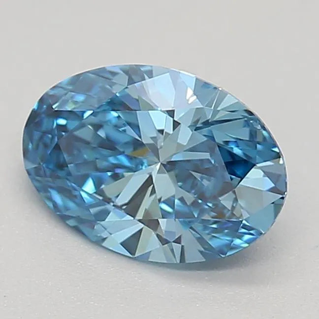 0.52ct Oval Lab Grown Diamond (Colour Fancy Vivid Blue, Clarity VVS1, IGI Certified)