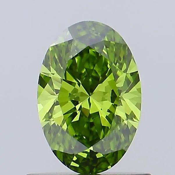 0.53ct Oval Lab Grown Diamond (Colour Fancy Vivid Green, Clarity VVS1, IGI Certified)