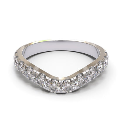 Curved Eternity Pave 18K White Gold 2.5mm band.