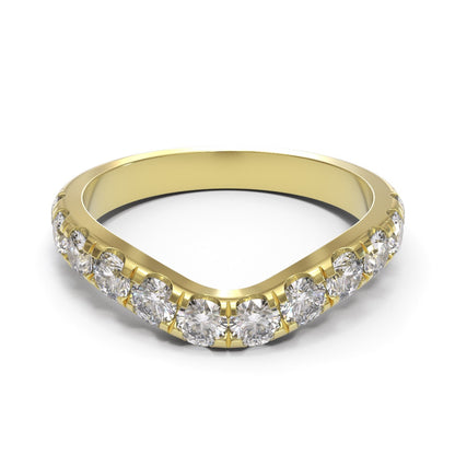 Curved Eternity Pave 18K White Gold 2.5mm band.
