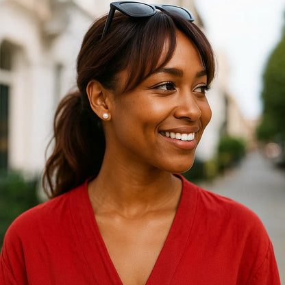 White Freshwater Cultured Pearl Stud Earrings in 14K White Gold (7.00 mm)