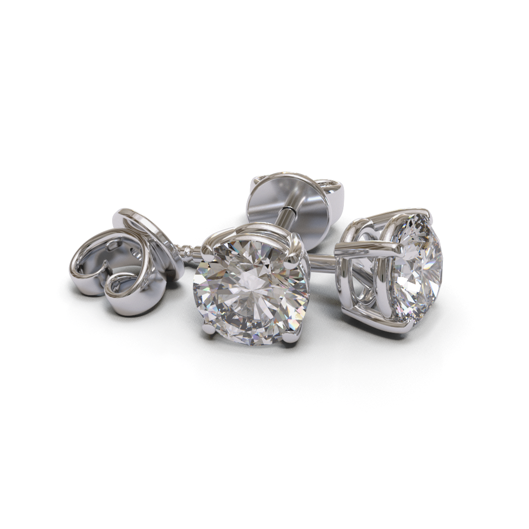 Lab Diamond  Studs White Gold 1.60 ct Total