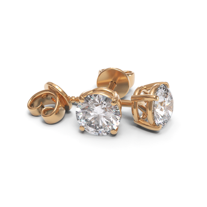 Lab Diamond  Studs White Gold 4ct Total
