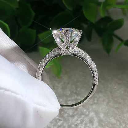 Custom Solid 14K Rose Gold Ring Women Wedding Party Engagement Ring 1 2 3 4 5 Carat Round Moissanite Diamond Ring