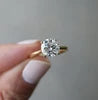 Solitaire Ring 1CT Real Gold Wedding Engagement Ring with Lab Grown Diamonds 10K 14K 18K PT950 Rings for Women