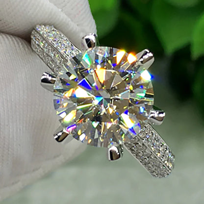 Custom Solid 14K Rose Gold Ring Women Wedding Party Engagement Ring 1 2 3 4 5 Carat Round Moissanite Diamond Ring