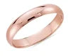 Rose gold ring on a white background