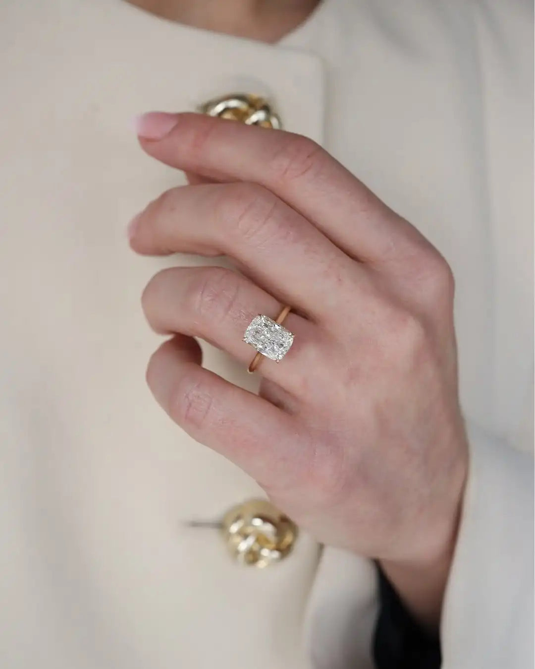 Solitaire Ring 1CT Real Gold Wedding Engagement Ring with Lab Grown Diamonds 10K 14K 18K PT950 Rings for Women