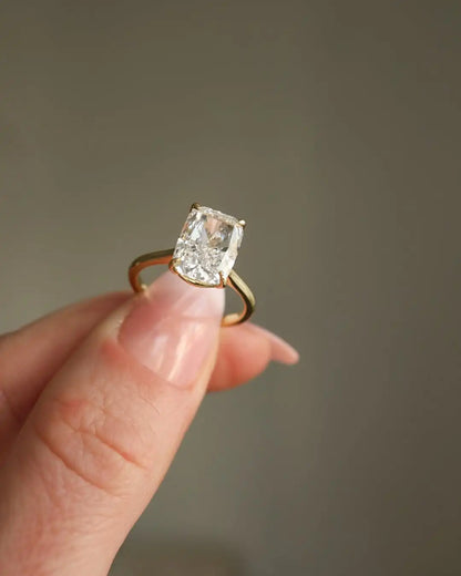 Solitaire Ring 1CT Real Gold Wedding Engagement Ring with Lab Grown Diamonds 10K 14K 18K PT950 Rings for Women