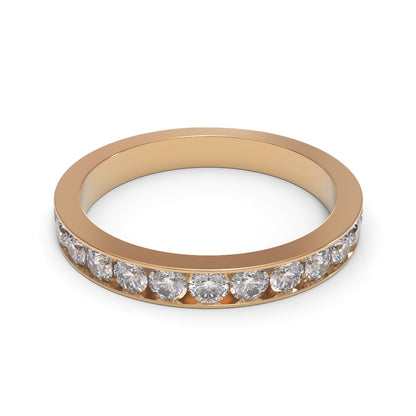 Half Channel Eternity Pave 18K White Gold 2.2mm band