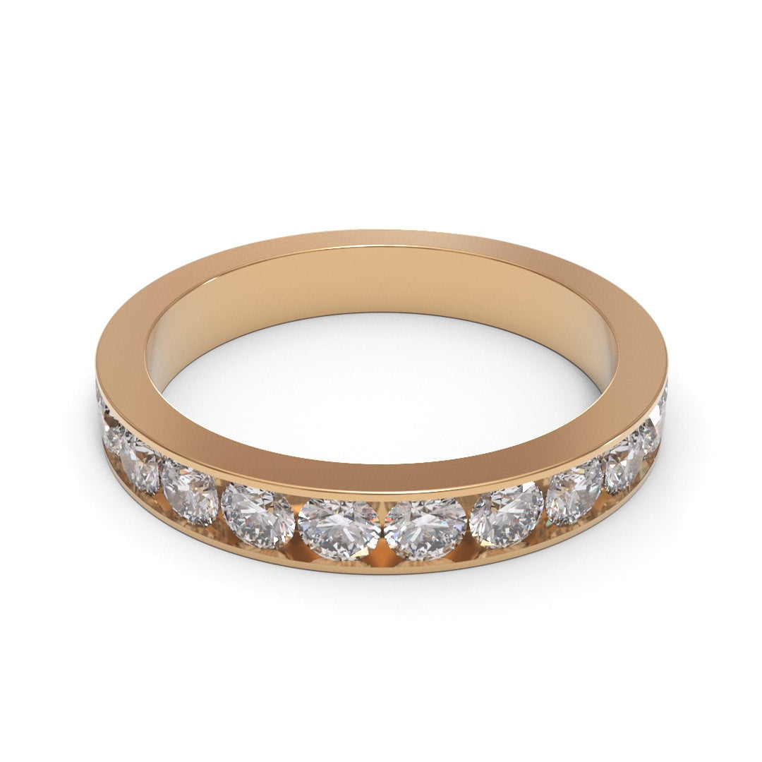 Half Channel Eternity Pave 18K White Gold 2.5mm band