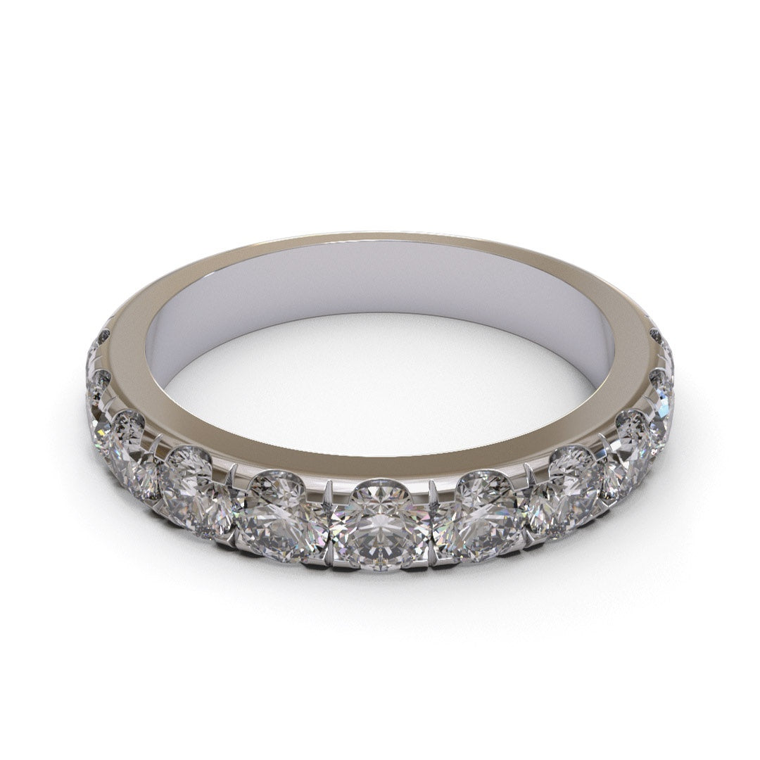 Half Eternity Pave 18K White Gold 3mm band