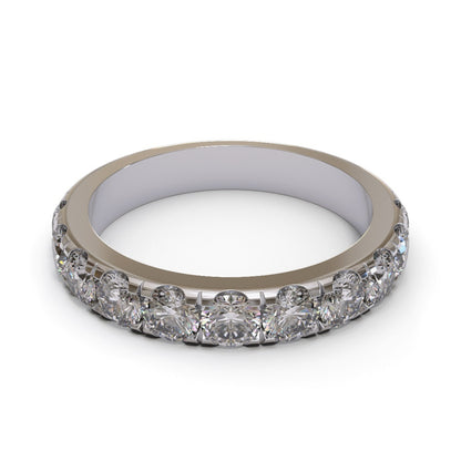 Half Eternity Pave 18K White Gold 3mm band