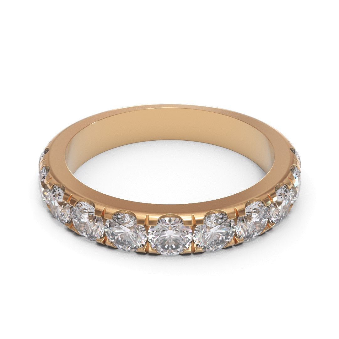 Half Eternity Pave 18K White Gold 3mm band