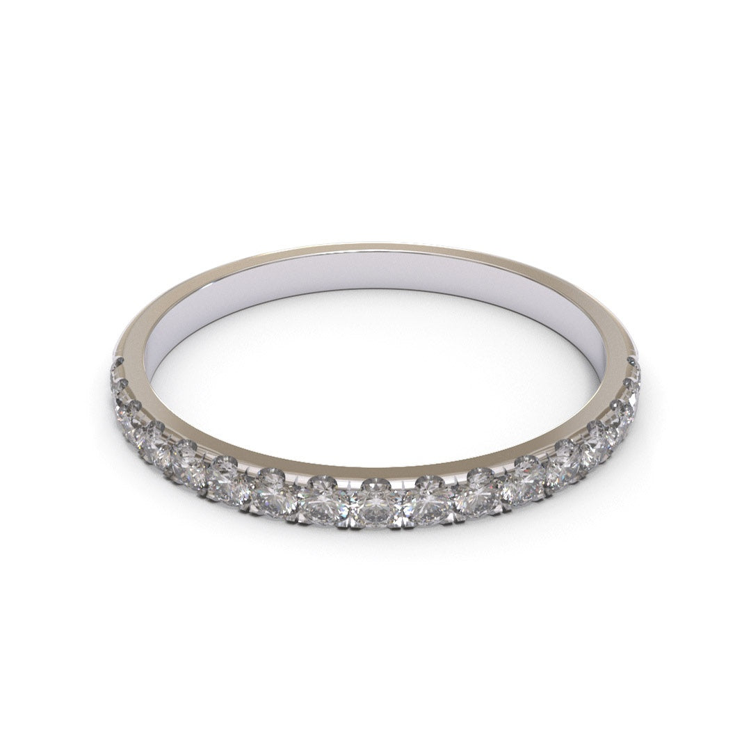 Half Eternity Pave 18K White Gold 1.6mm band