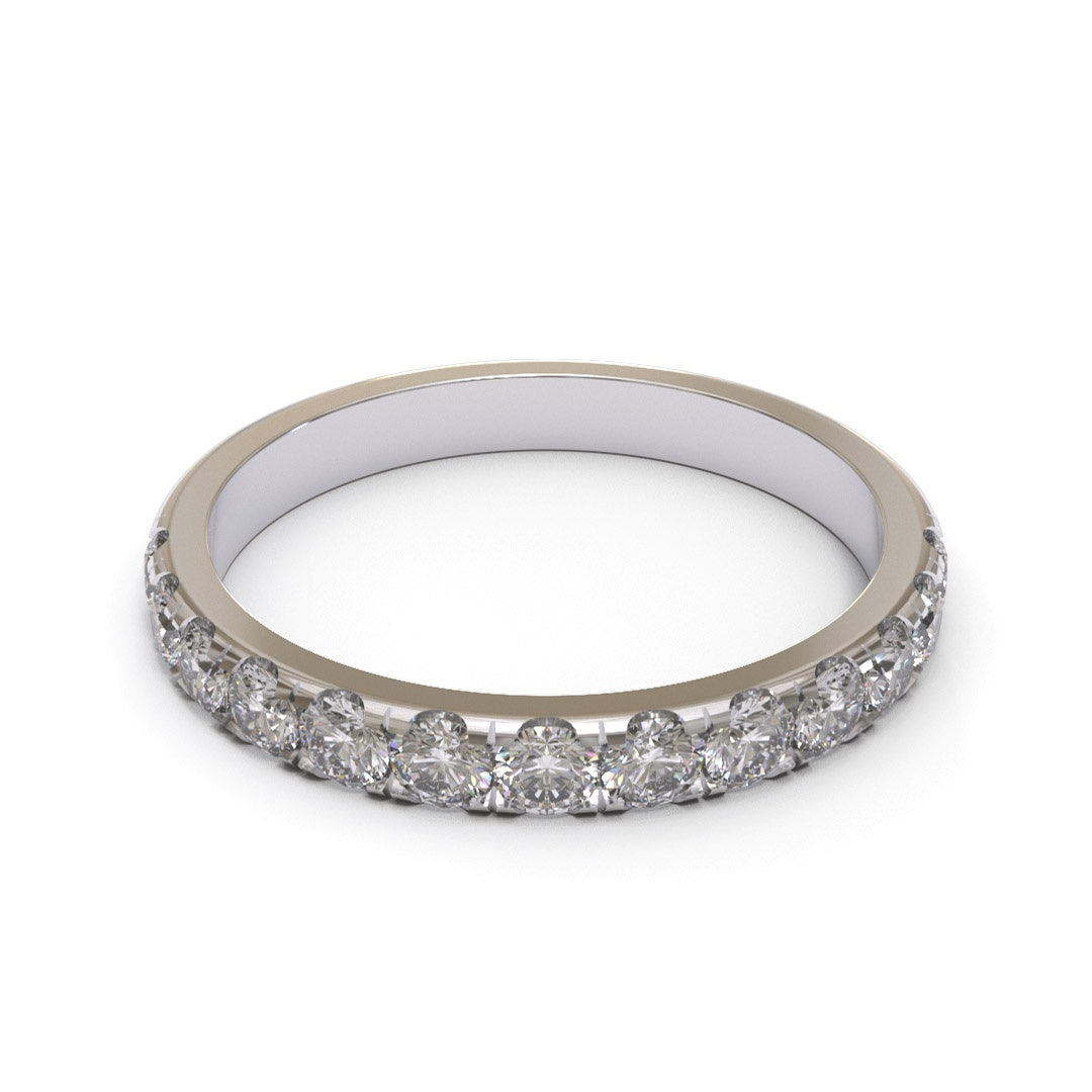 Half Eternity Pave 18K White Gold 2.2mm band