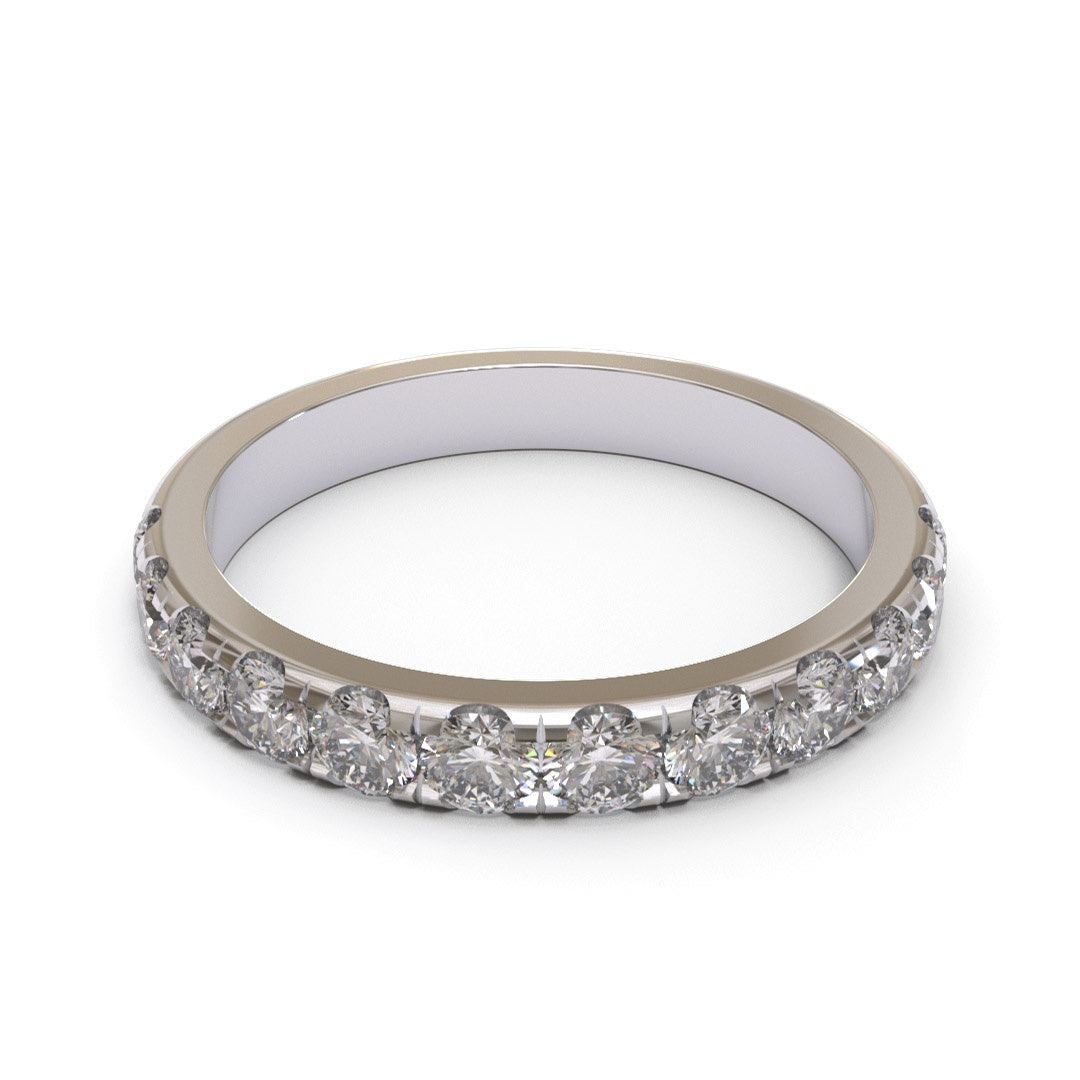 Half Eternity Pave 18K White Gold 2.5mm band