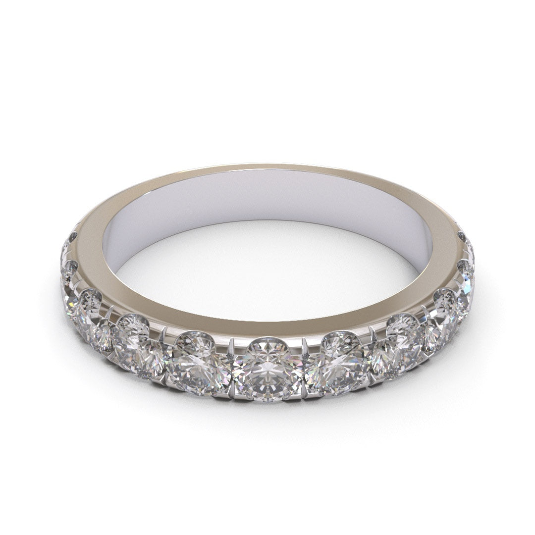 Half Eternity Pave 18K White Gold 3mm band