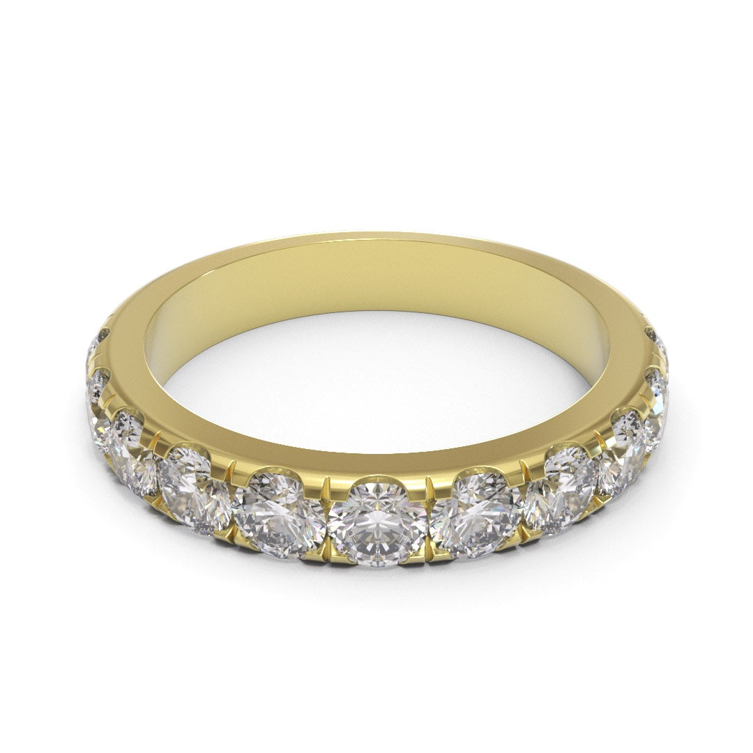 Half Eternity Pave 18K White Gold 3mm band