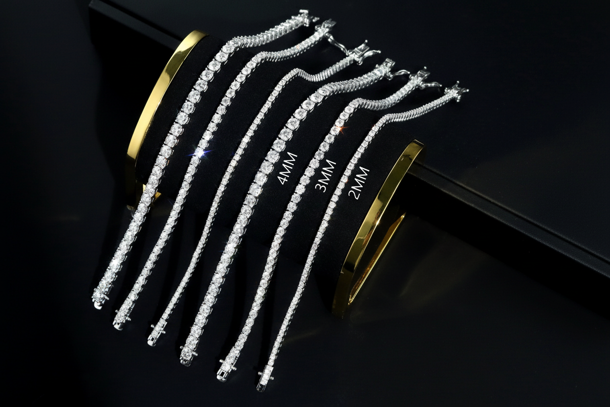 10K 14K Pure Gold Custom 3mm 4mm Lab Diamond Tennis Chain Bracelet Lab Grown Diamond Jewelry Bracelets Women