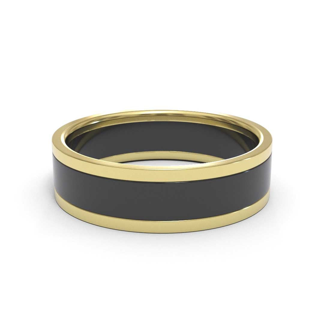 Two-Tone Black White Gold 5mm band