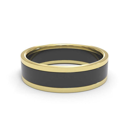 Two-Tone Black White Gold 5mm band