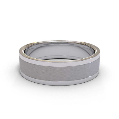 Two-Tone Matt 18K White Gold 5mm band