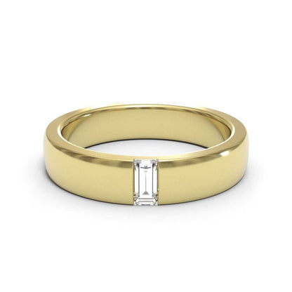 Men's Baguette 18K White Gold 4mm band