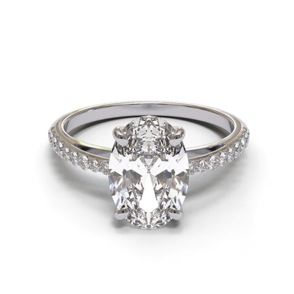 Oval Collet Cathedral Pave 2mm band (setting only)