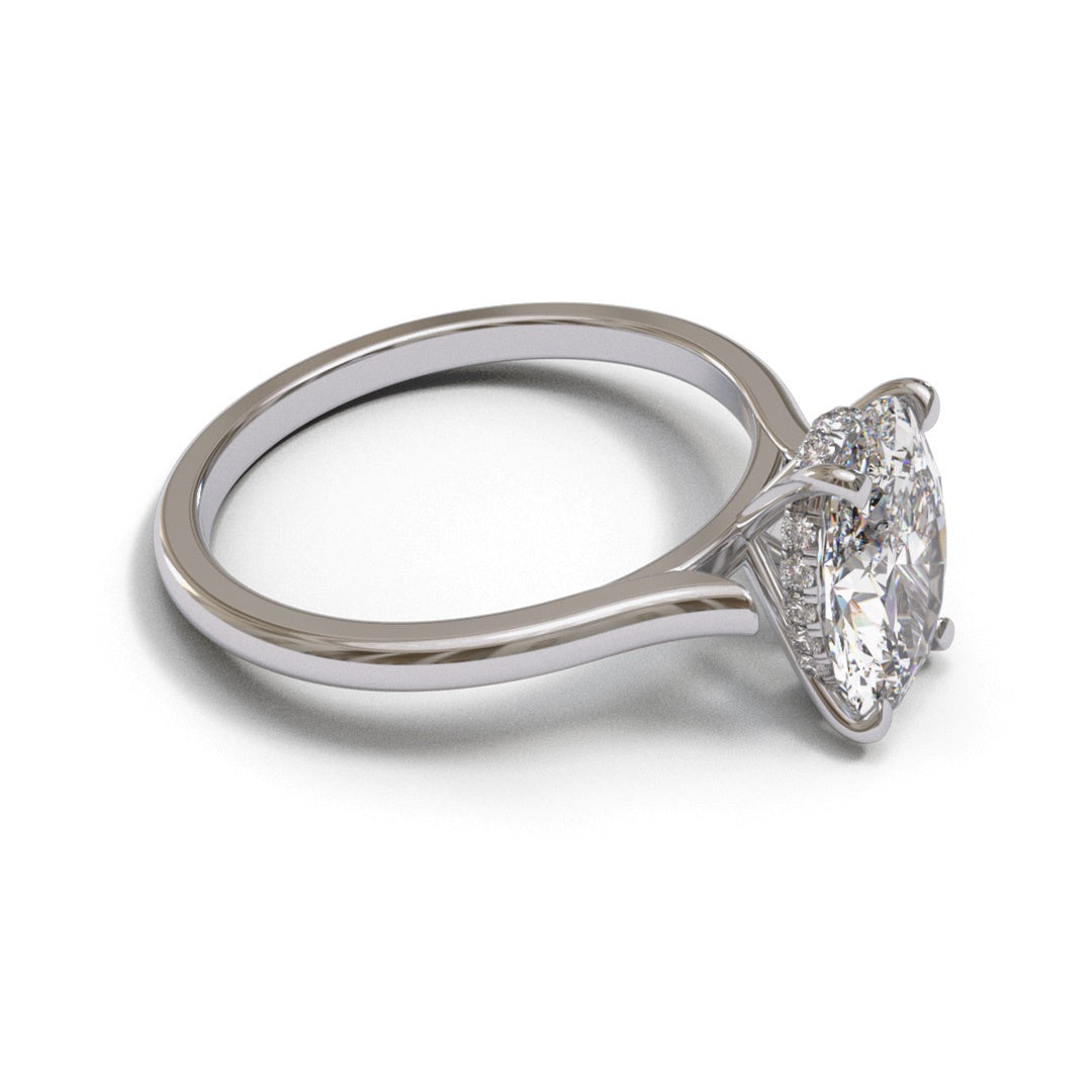 Oval Open Cathedral Hidden Halo 2mm band (setting only)