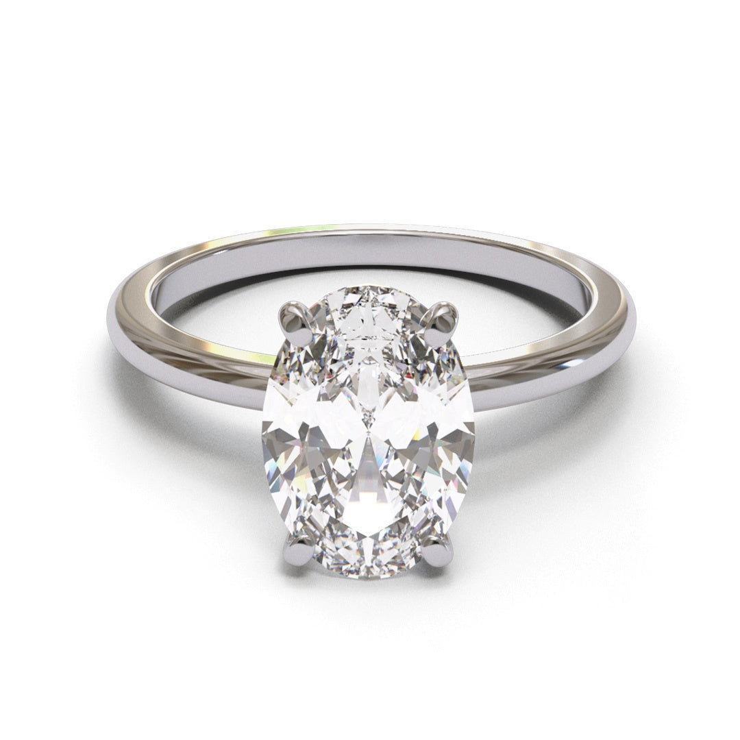 Oval Dome Solitaire 2mm band (setting only)