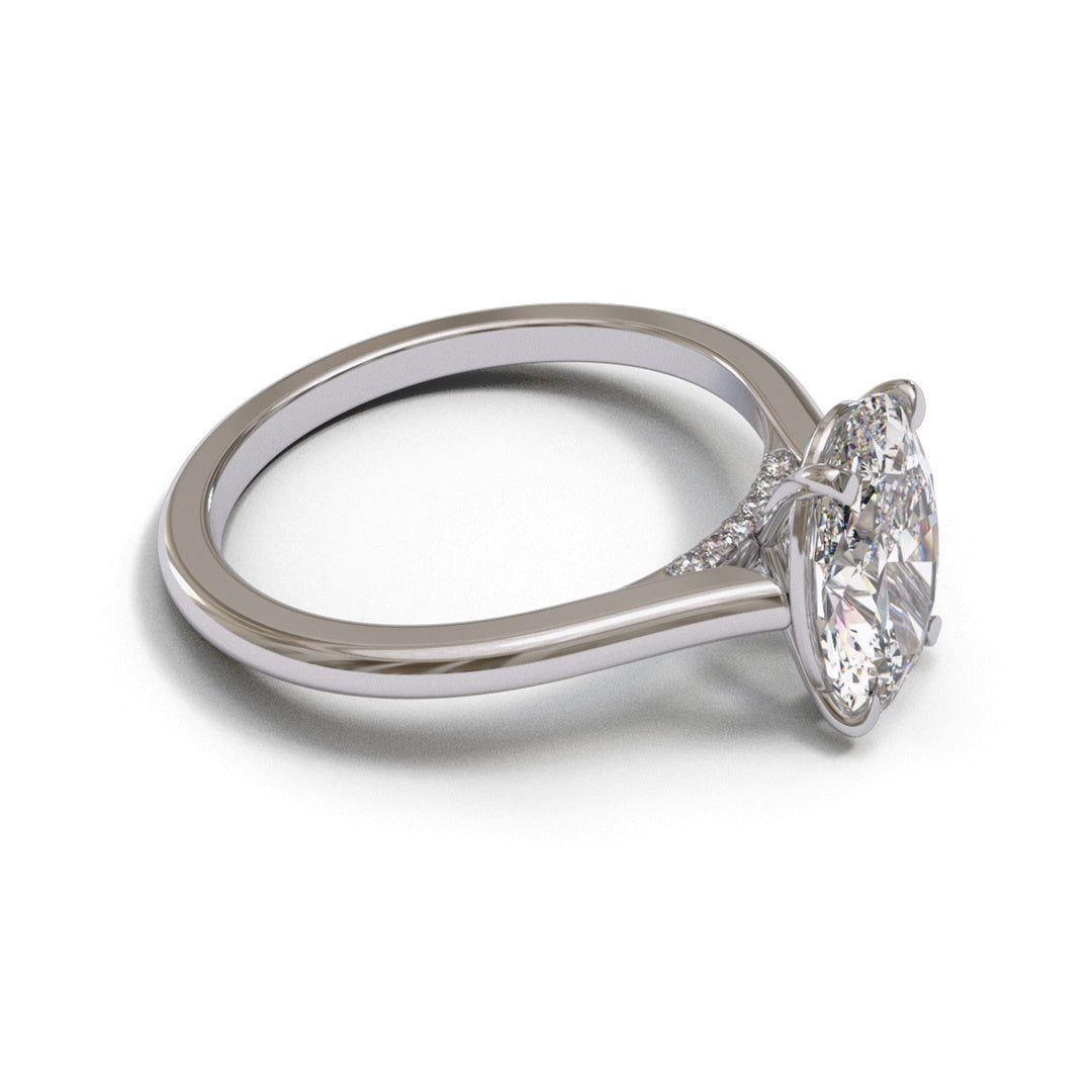 Oval Diamond Bridge Cathedral 2mm band (setting only)
