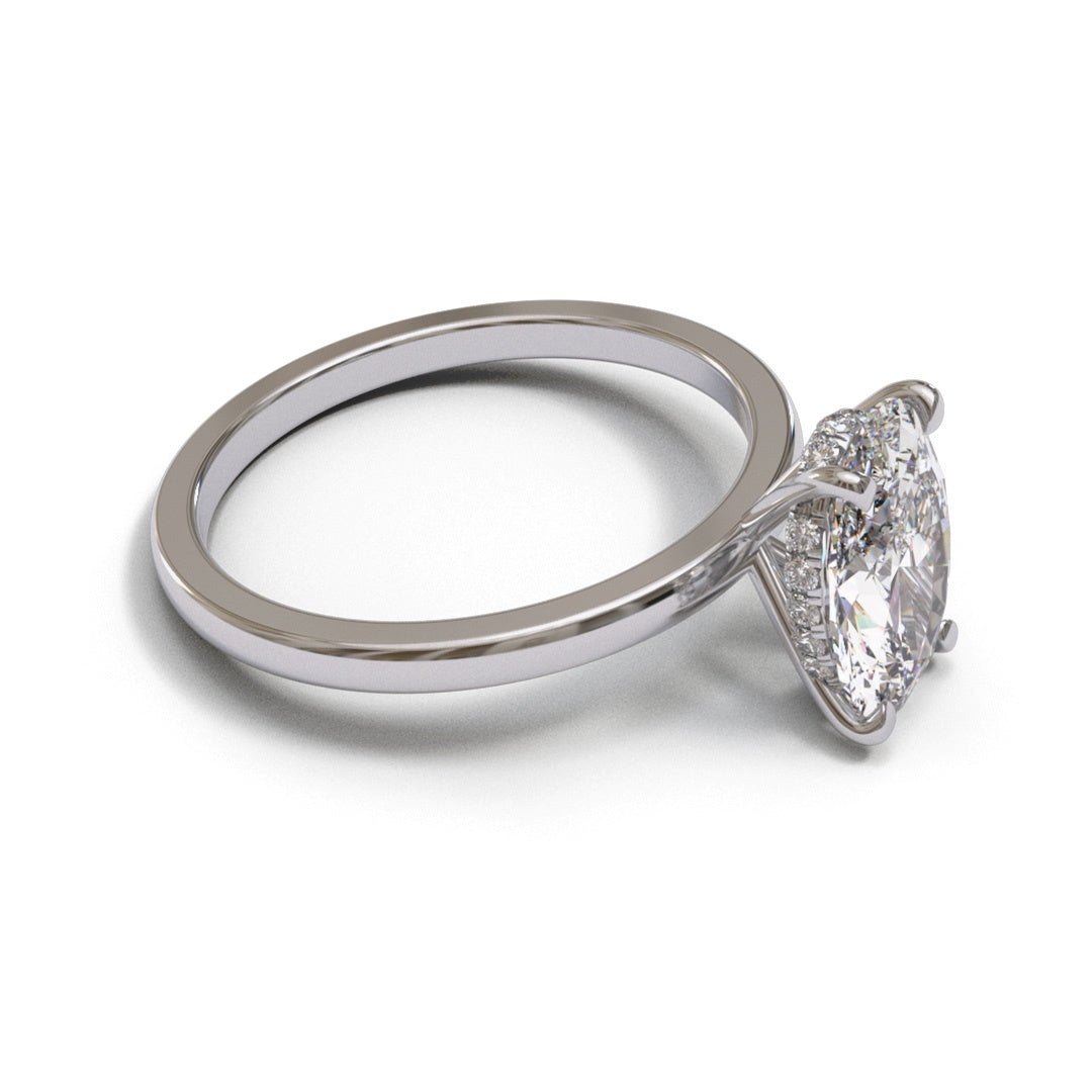 Oval Dome Hidden Halo 1.6mm band (setting only)