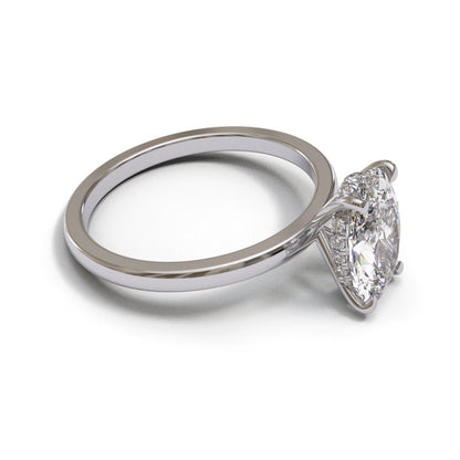 Oval Dome Hidden Halo 1.6mm band (setting only)