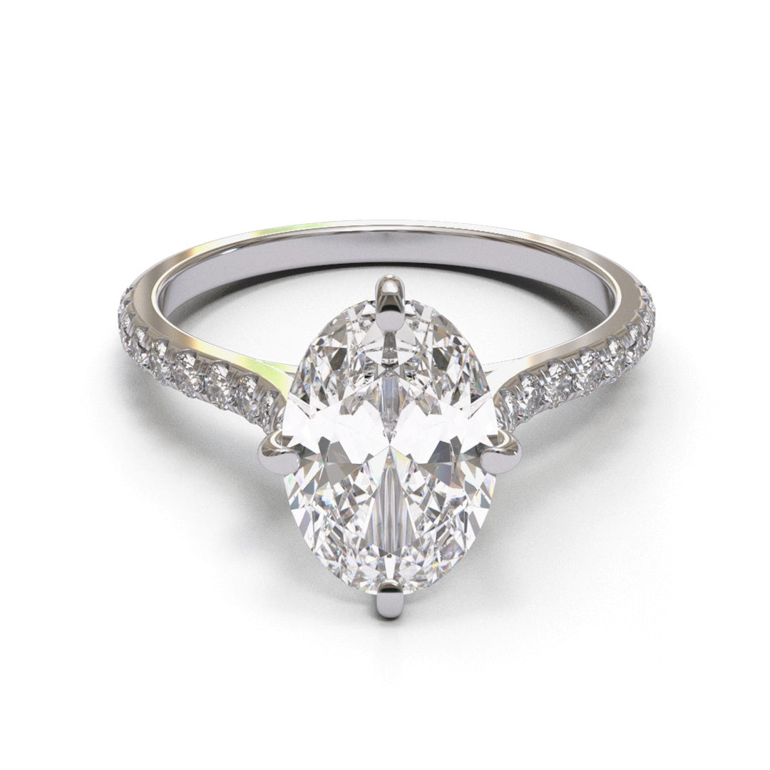 Oval NSEW Pave 1.6mm band (setting only)