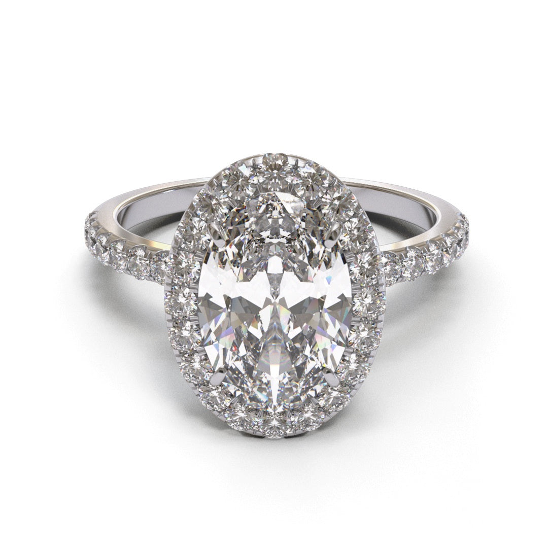 Oval Halo Pave 2mm band (setting only)