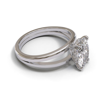 Oval Split Shank Hidden Halo 3mm band (setting only)