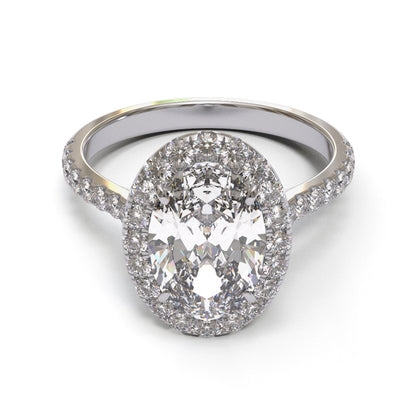 Oval Tapered Cathedral Halo Pave 1.6-2.6mm band (setting only)