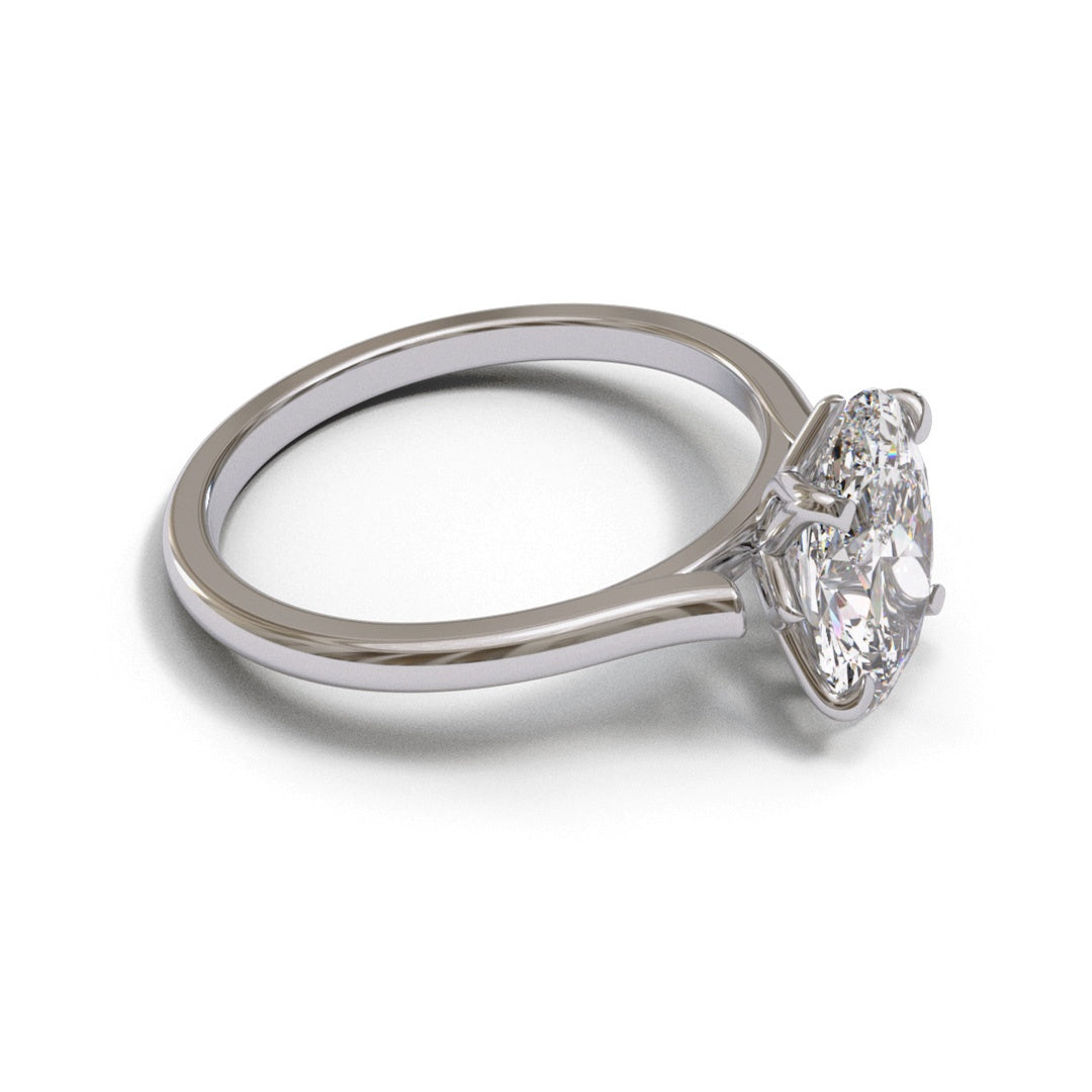 Oval Tulip Open Cathedral 2mm band (setting only)