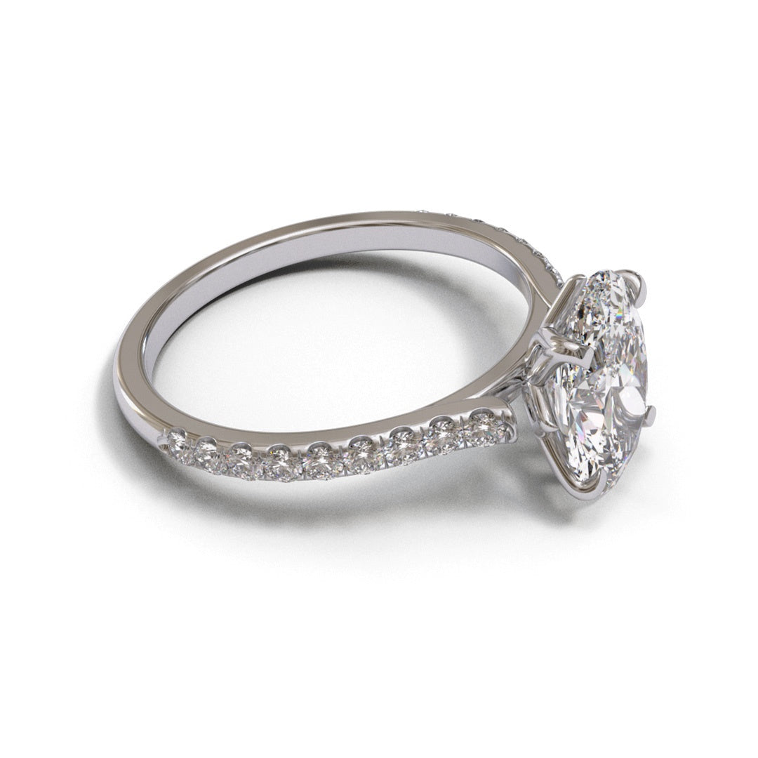 Oval Tulip Open Cathedral Pave 2mm band (setting only)