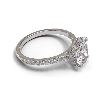 Oval Tulip Open Cathedral Pave 2mm band (setting only)