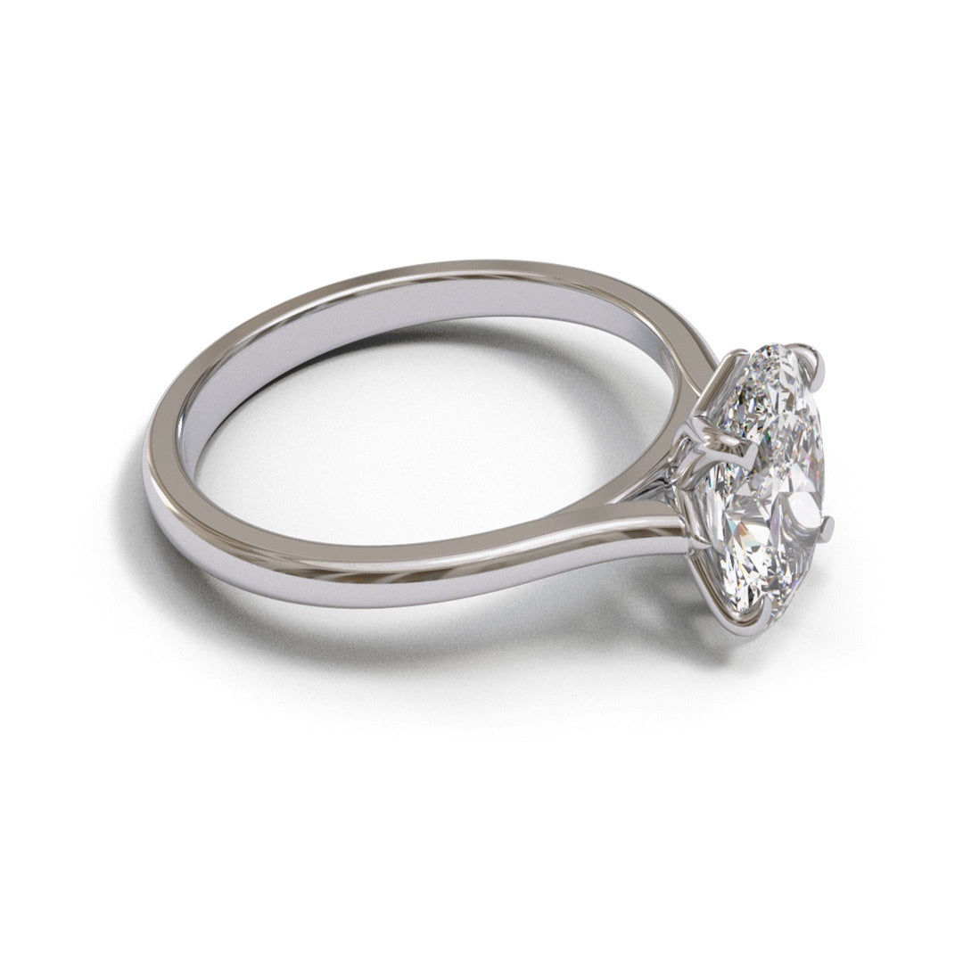 Oval Tulip Tapered Cathedral 1.3-2.2mm band (setting only)