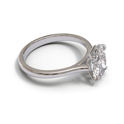 Oval Tulip Tapered Cathedral 1.3-2.2mm band (setting only)