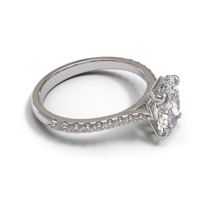 Oval Tulip Tapered Cathedral Pave 1.3-2.2mm band (setting only)