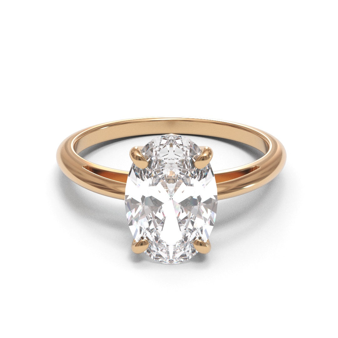 Oval Collet Cathedral 2mm band (setting only)