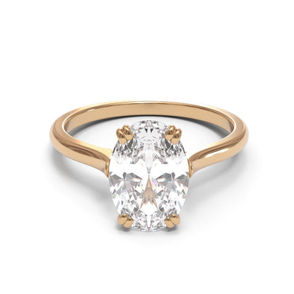 Oval Open Cathedral Double Claw 2mm band (setting only)