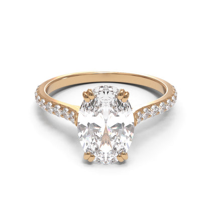 Oval Open Cathedral  Double Claw Pave 1.6mm band (setting only)