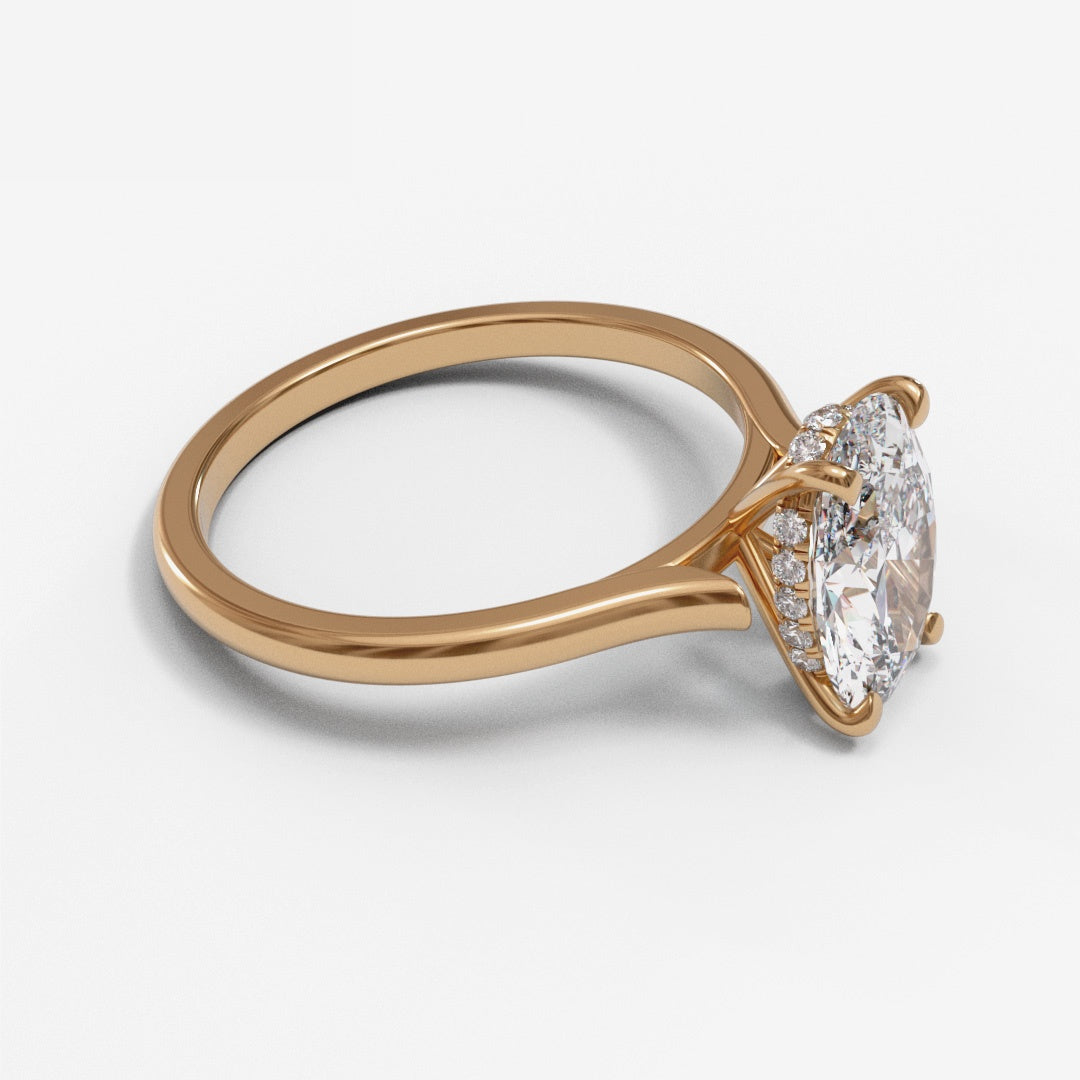 Oval Open Cathedral Hidden Halo 2mm band (setting only)