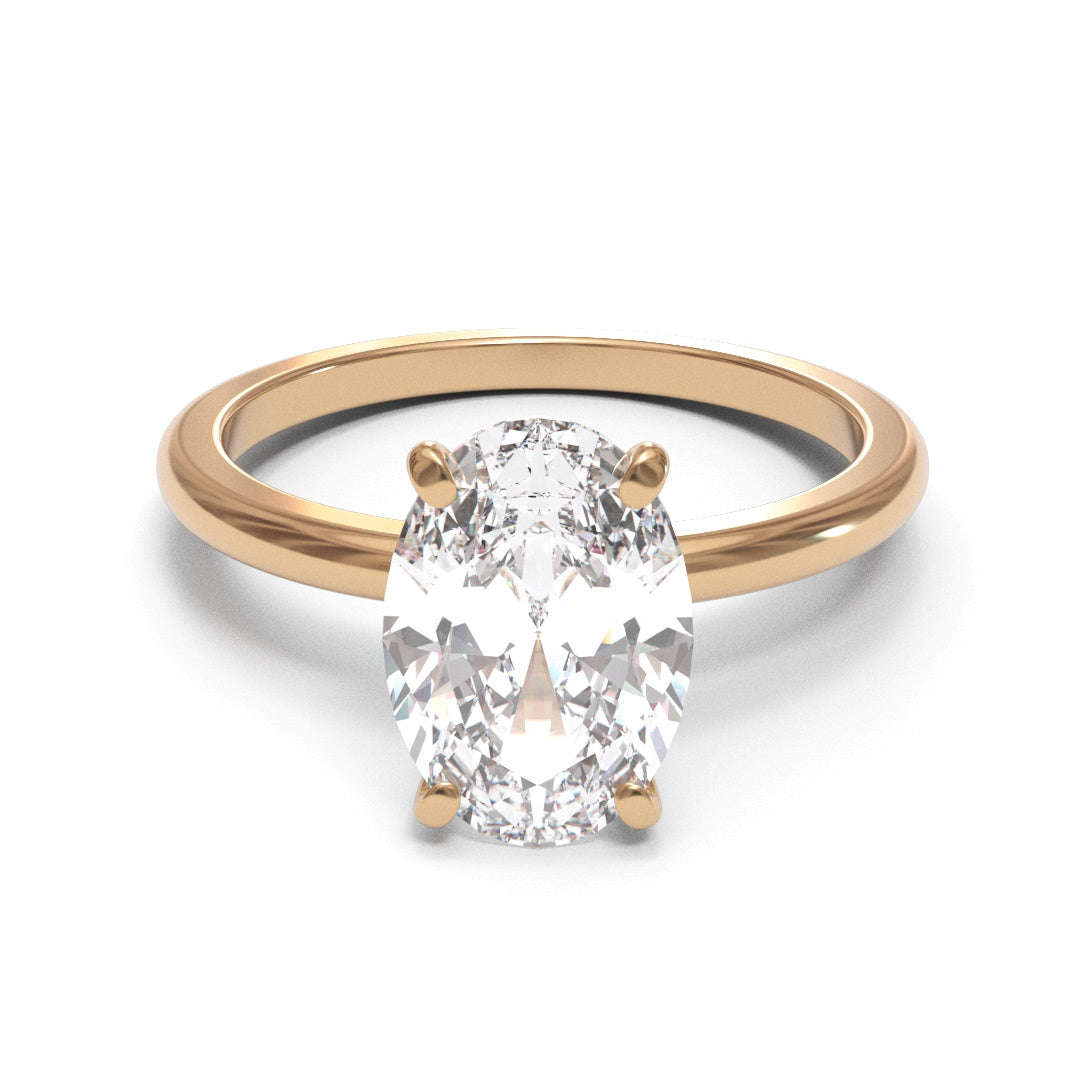 Oval Dome Solitaire 2mm band (setting only)