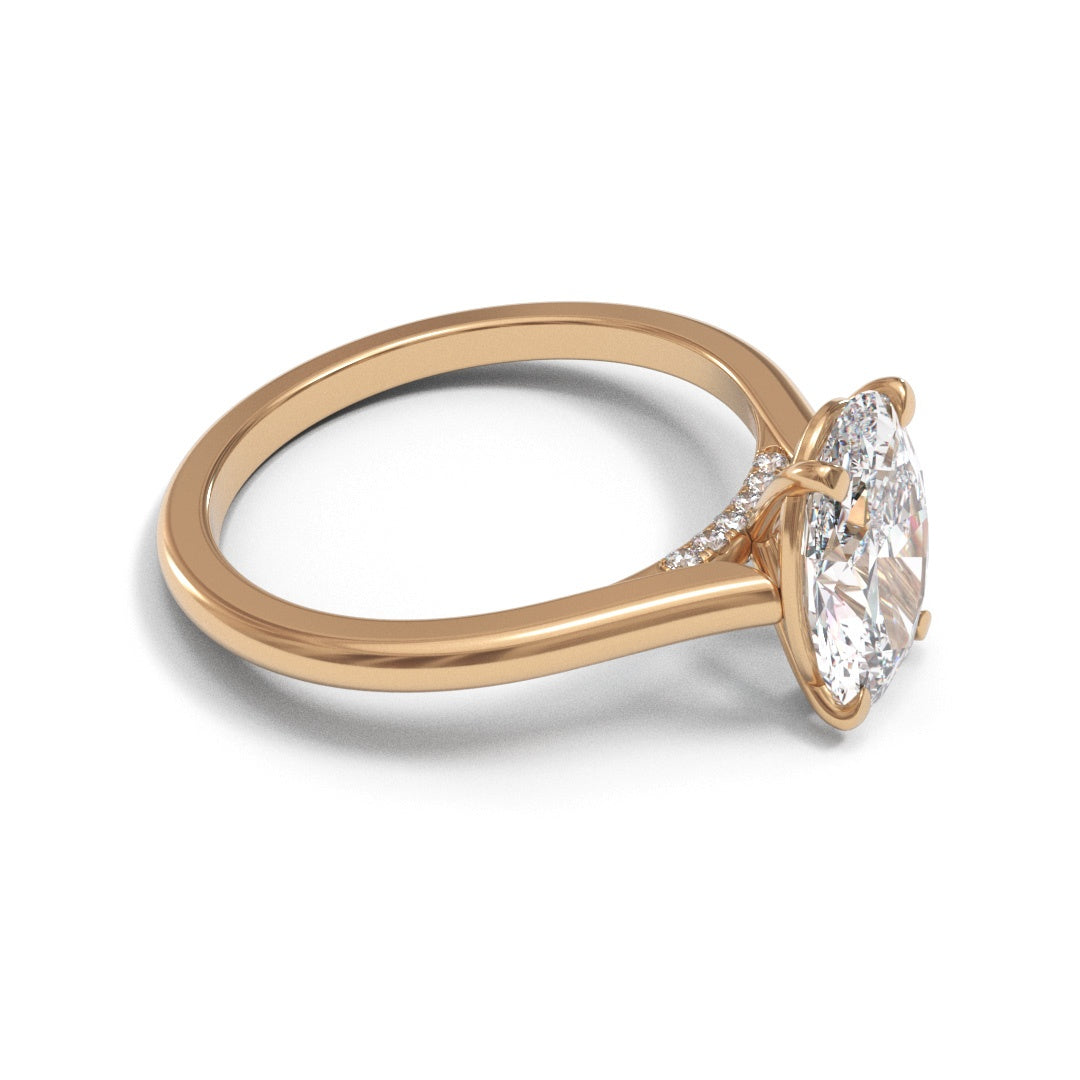 Oval Diamond Bridge Cathedral 1.6mm band (setting only)